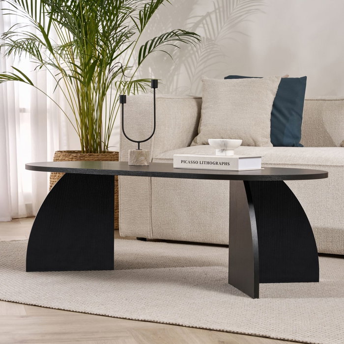 Nordure Melina Mesa de Café Negro Madera